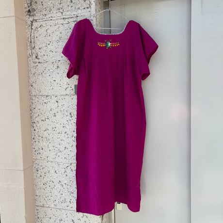 お花刺繍メキシカンワンピース