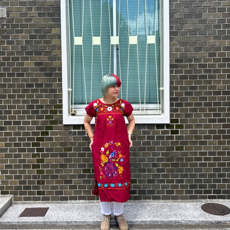 クジャク刺繍メキシカンワンピース | CUSTOM FEVER
