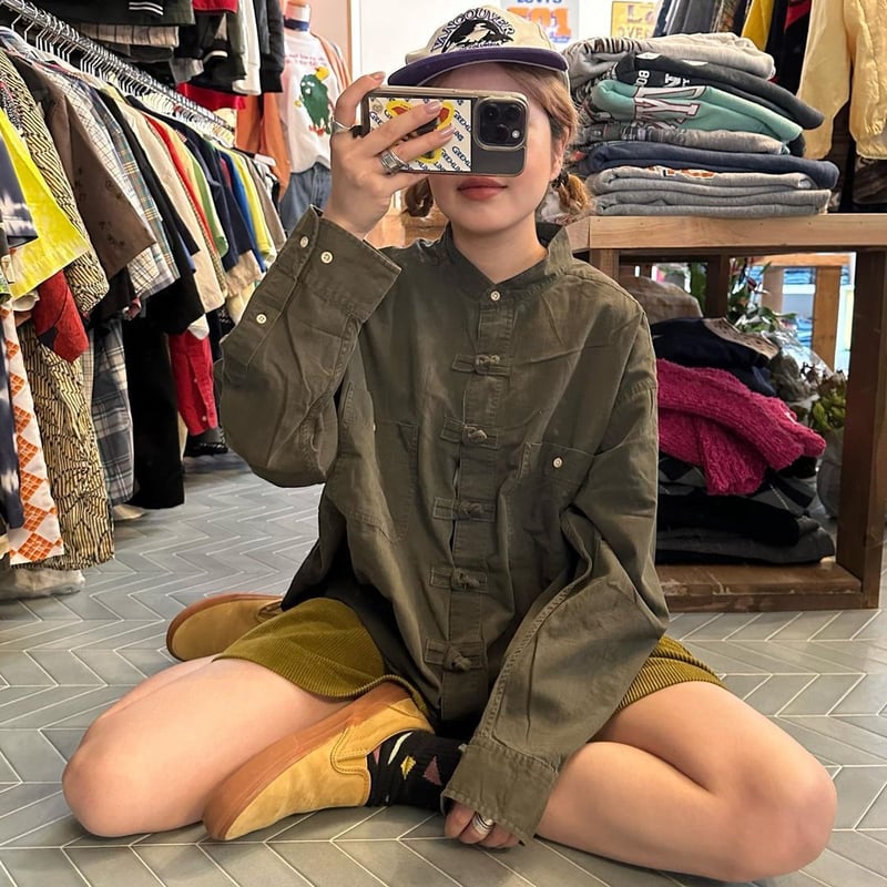 リメイクチャイナボタンシャツ XL | CUSTOM FEVER