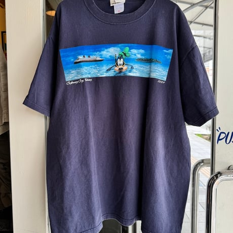 〜00's Disney CRUISE LINE 〝Goofy〟プリントTシャツ XL
