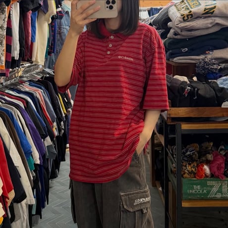 Columbia ボーダーポロシャツ