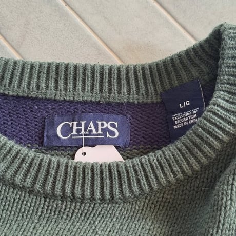 CHAPS ボーダーコットンニット