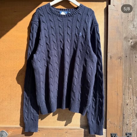 POLO ケーブルコットンニット