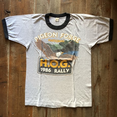 80's HARLEY DAVIDSON リンガーtシャツ