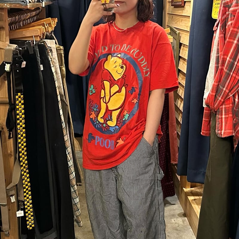 90s Disney ディズニー プーさん プリントTシャツ ブラック T