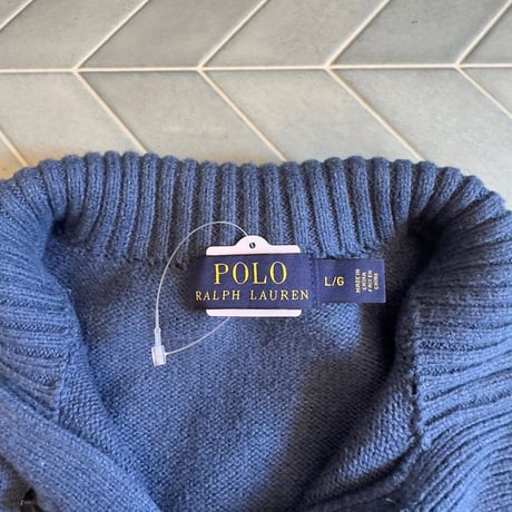 POLO ハーフボタンコットンニット