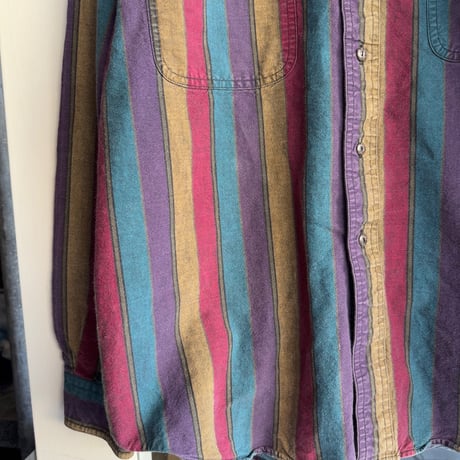 90年代 USA製 EDDIE BAUER ストライプシャツ