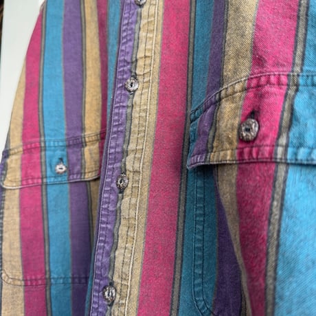 90年代 USA製 EDDIE BAUER ストライプシャツ