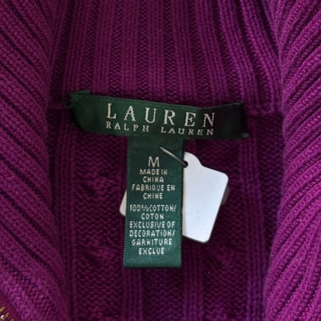 LAUREN RALPH LAUREN ジップアップケーブルニット
