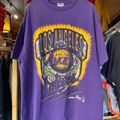 90's〜 LOS ANGELAS LAKERS プリントT XL