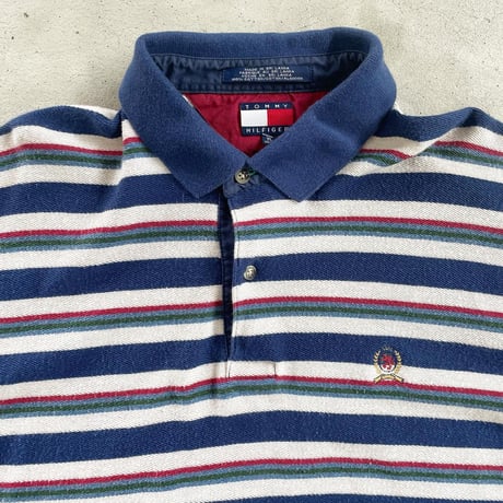 TOMMY HILFIGER マルチボーダーポロシャツ