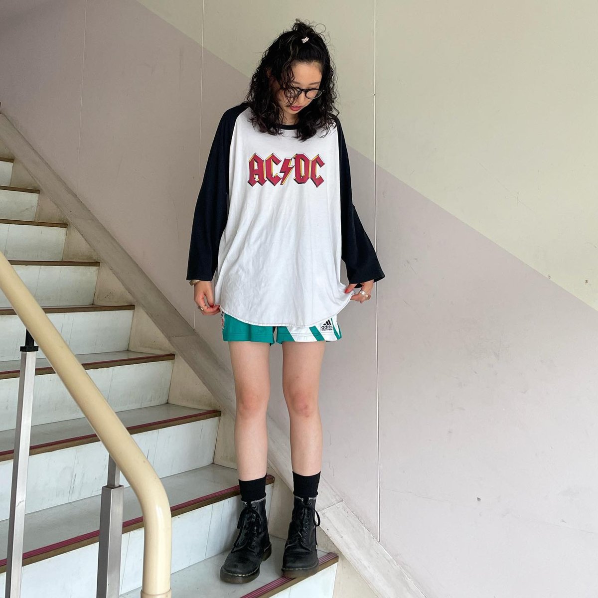 AC/DC ラグランtシャツSサイズ BEATJIVE ACDC ラグラン Tシャツ 7分袖 メンズ レディース ロンt