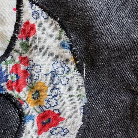 パンダパッチワーク刺繍デニムジャケット