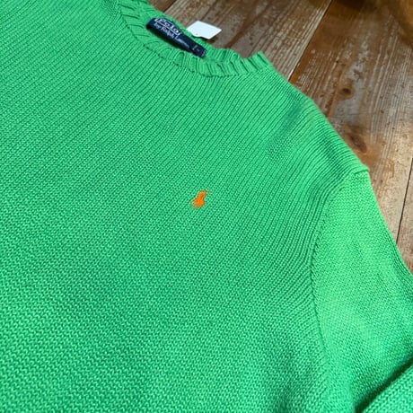 POLO コットンニットセーター  L