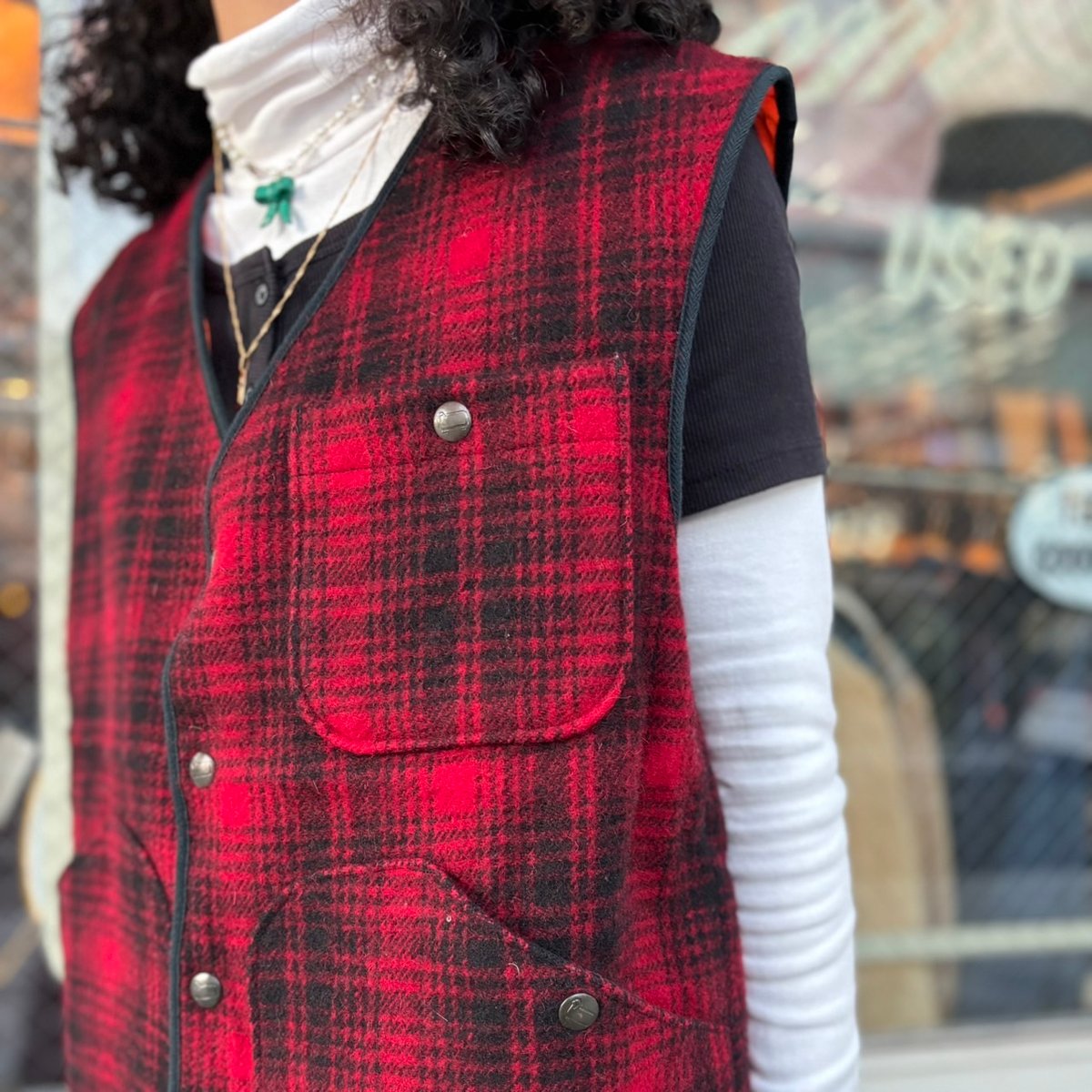 USA製 Wool rich チェック柄ウールベスト | CUSTOM FEVER