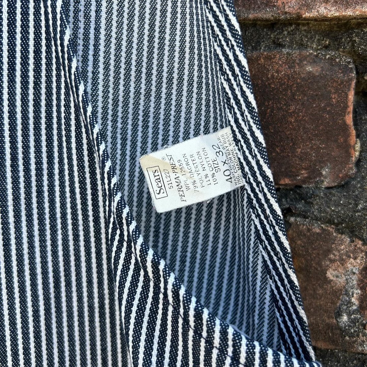 Sears TOUGHSKINS ヒッコリーストライプデニム リメイク Sears TOUGHSKINS ヒッコリーストライプデニム リメイク