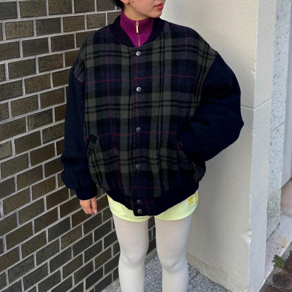 カナダ製 Eddie Bauer チェック柄ウールスタジャン | CUSTOM FEVER