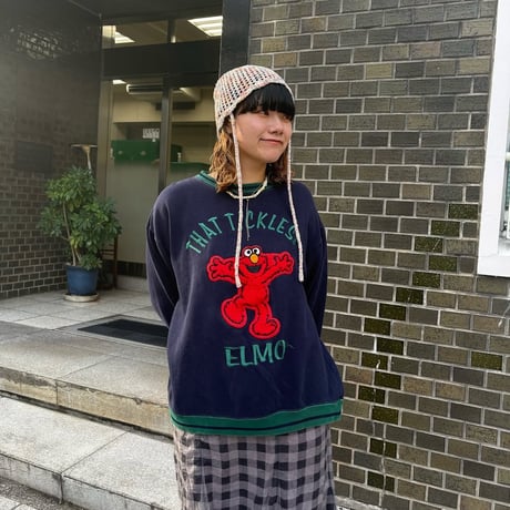 エルモ リブ切替 ワッペンスウェット