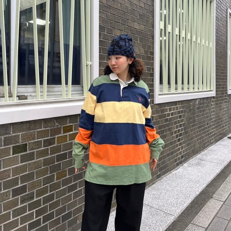Polo ボーダーラガーシャツ