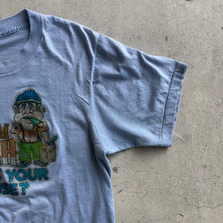 vintage ラメプリントTシャツ