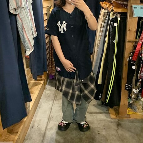 USA製 Majestic Athletic NY ベースボールシャツ