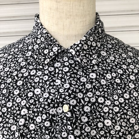 Ralph Lauren白黒花柄オープンカラーシャツ