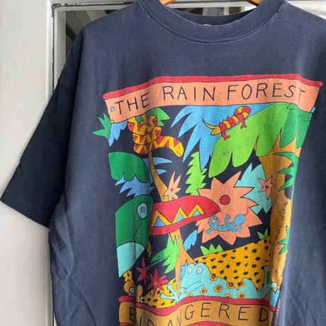 〜90'sプリントTシャツ 〝THE RAIN FOREST ENDANGERED〟XL