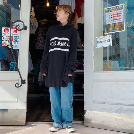 POLO JEANS ボトルネックコットンニット