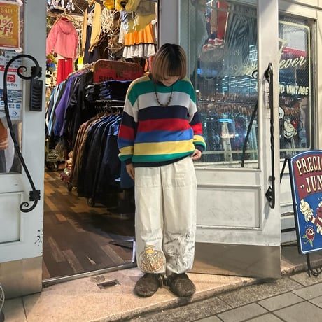 カラフルボーダーニットセーター