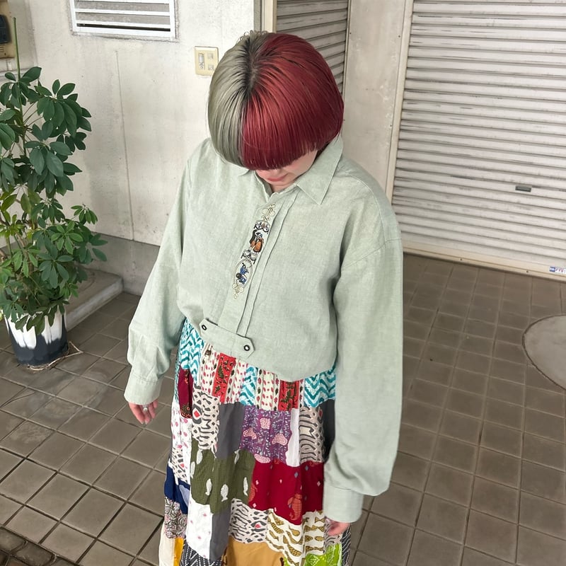 25125　チロルシャツ　刺繍　民族　ドイツ　リネン　麻　鹿 25125 チロルシャツ 刺繍 民族 ドイツ リネン 麻 鹿 - メルカリ