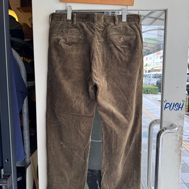 POLO RALPHLAUREN 太畝コーデュロイパンツW36×L30 ダークオリーブ |