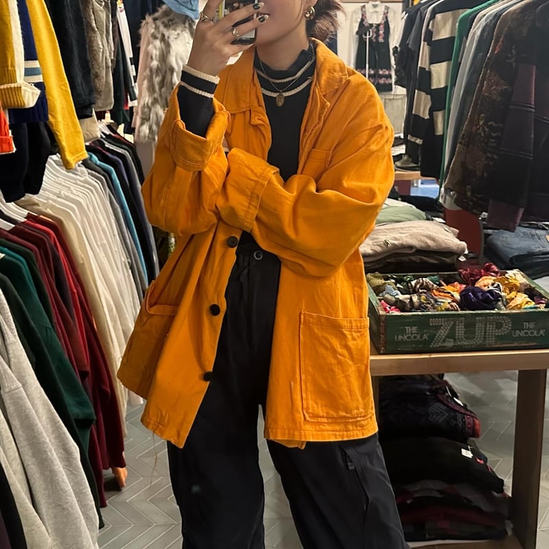 オレンジユーロカバーオール | CUSTOM FEVER