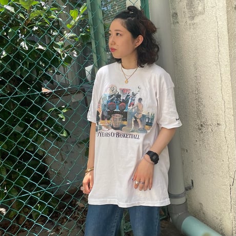 USA製バスケデザイン両面Tシャツ