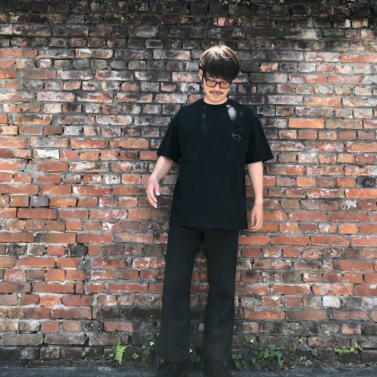 CAMEL ポケ付きTシャツ 黒XL | CUSTOM FEVER