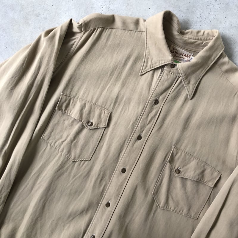 50's〜GAME AND LAKEビンテージ マチ付きギャバジンシャツ | CUSTOM F