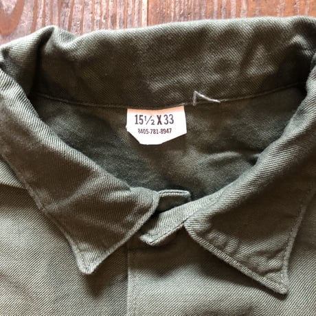 60's〜70'sコットン ユーティリティシャツ 15 1/2 x33 ②