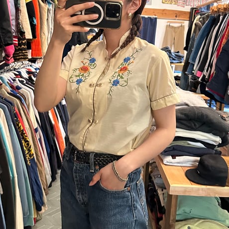 vintage チャイナブラウス