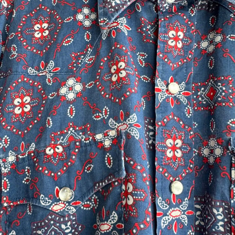 USA製 70's Leeウエスタン総柄シャツ