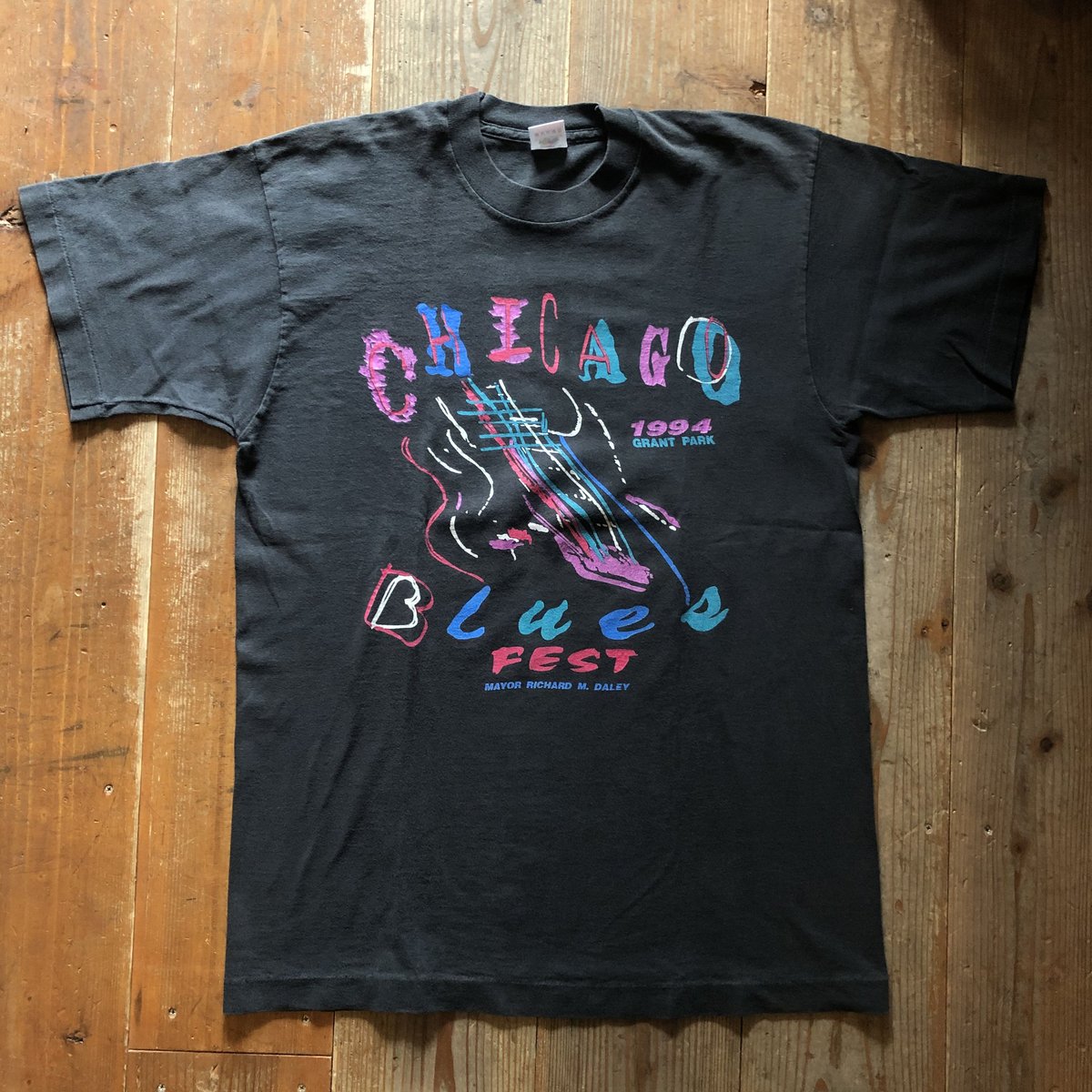 USA古着 シカゴブルースフェスティバルTシャツ⭐︎グッドフェード L バンドT USA古着 シカゴブルースフェスティバルTシャツ⭐︎グッド
