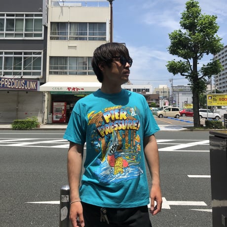 90's シャーク🦈プリントTシャツ L