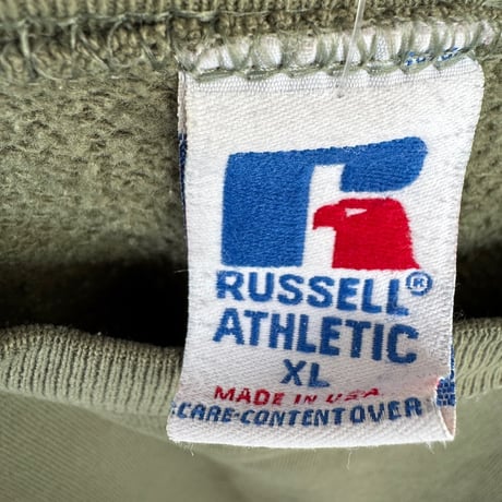 90's USA製RUSSELL無地スウェット XLオリーブ
