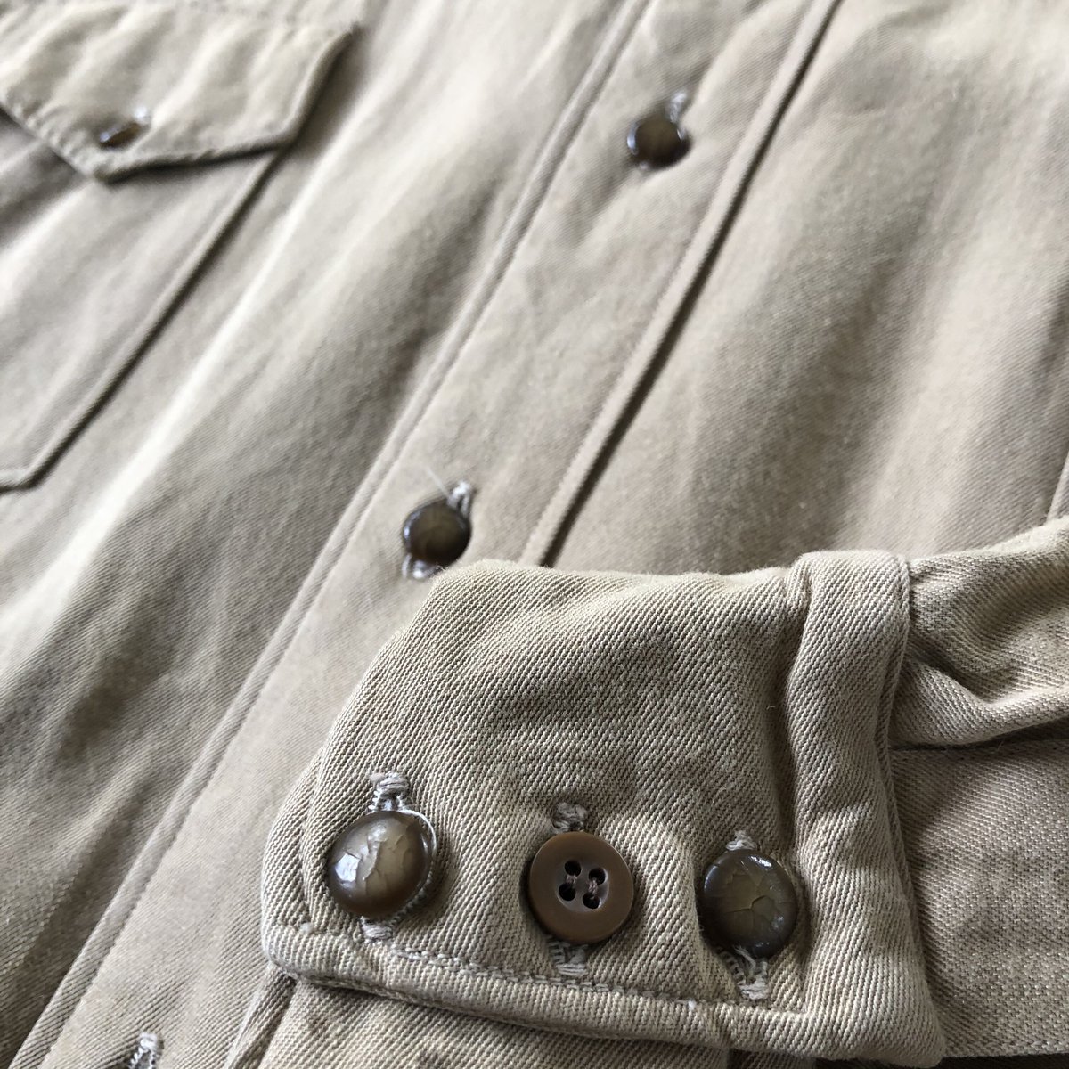 50's〜GAME AND LAKEビンテージ マチ付きギャバジンシャツ | CUSTOM F