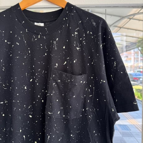 90's 蓄光塗料スパッタリングTシャツXL
