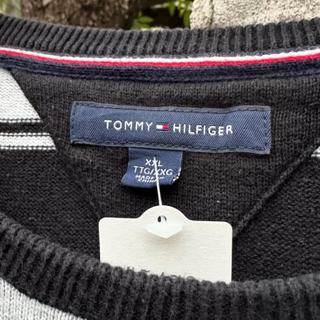TOMMY HILFIGER ボーダーコットンニット