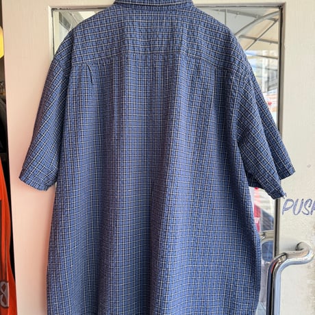 L.L.bean半袖シアサッカーチェックシャツ