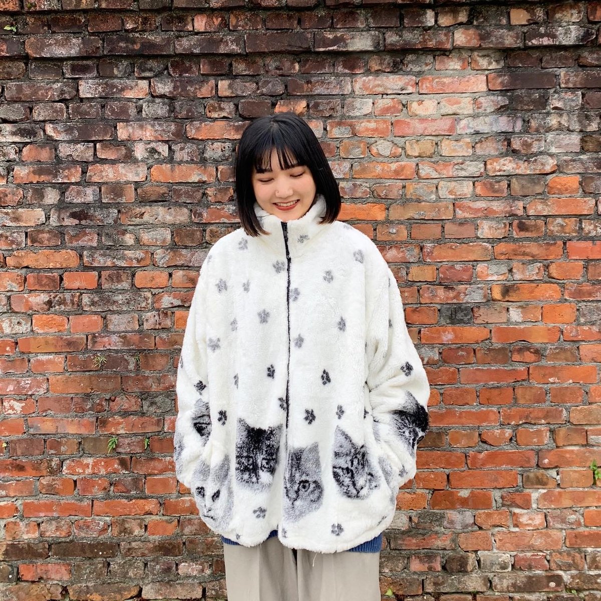ねこちゃんいっぱいボアジャケット | CUSTOM FEVER
