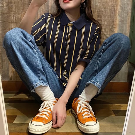 TOMMY HILFIGERストライプポロシャツ