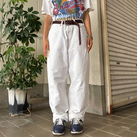 LAUREN RALPH LAUREN ホワイトテーパードパンツ
