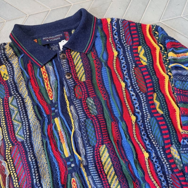 90s 3Dサマーニット 襟付き クージー 90s 3Dサマーニット 襟付き クージー