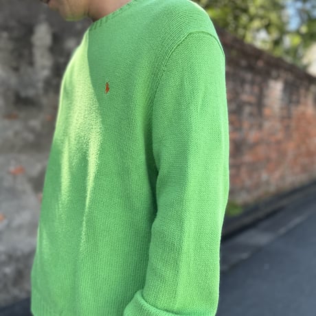 POLO コットンニットセーター  L